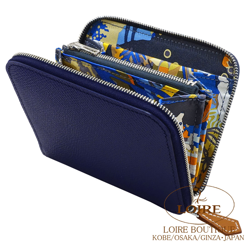 HERMES エルメス アザップロング シルクイン ブルーインディゴ　人気柄 エルメス アザップ シルクイン ロング ブルードプリュス/ ブルー