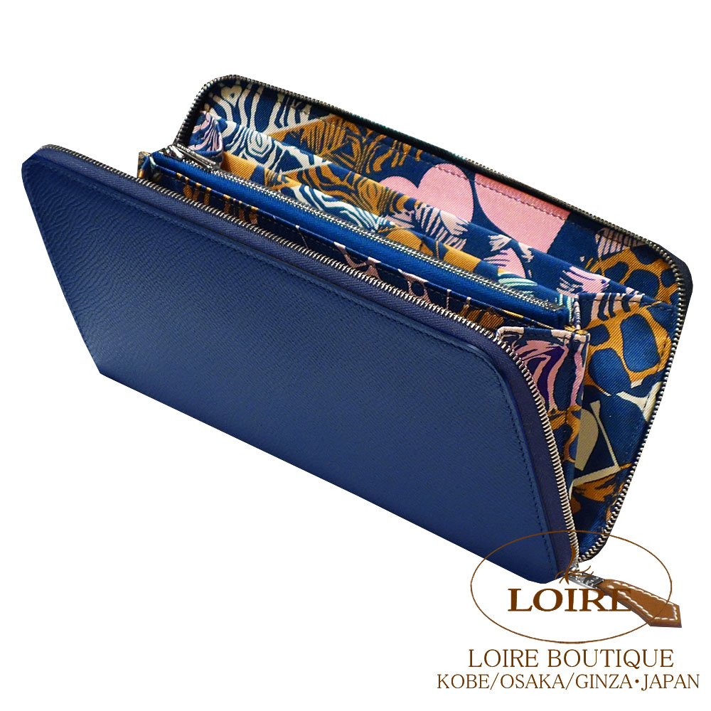 エルメス　アザップシルクインコンパクト　ブルーパラダイス エルメス アザップ シルクイン コンパクト ブルーフランス/ ビスキュイ