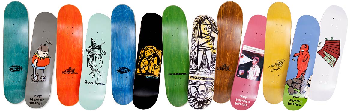 The Heated Wheel Polarizer Formica Skateboard Deck in Black