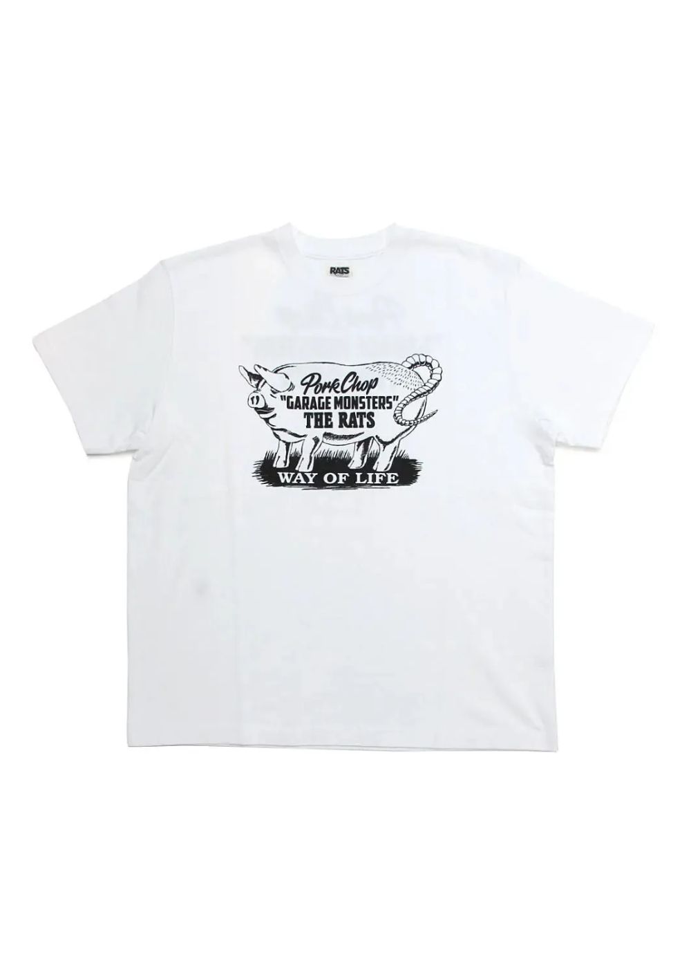 RATS - ×PORK CHOP GARAGE MONSTERS T-SHIRT (WHITE) / ポークチョップ
