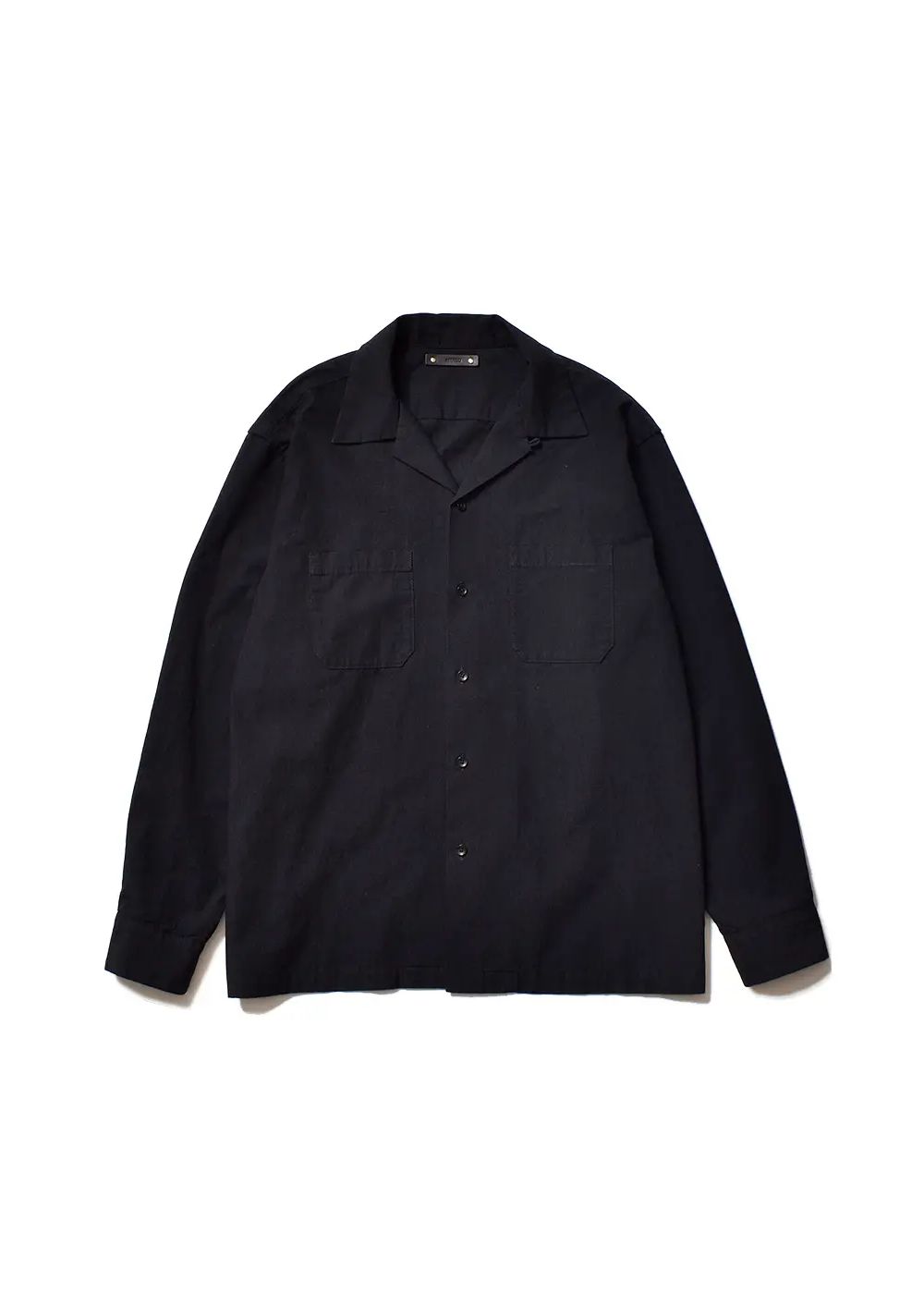 MINEDENIM - 【ラスト1点】Chambray Open Collar L/S SH (BLK