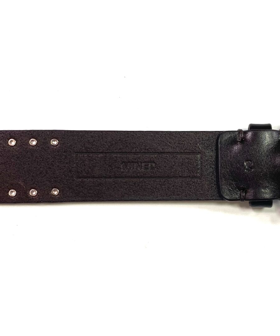 MINEDENIM - Double Studs Leather Belt (DBR) / ダブル スタッズ