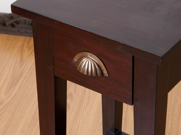 マホガニー無垢材のテレフォンスタンド。お部屋も一気にアジアンに