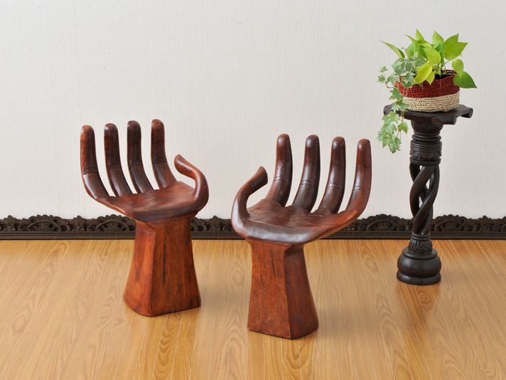 仏手 木製スタンドチェア【hand-chair】 /アジアン雑貨・バリ雑貨