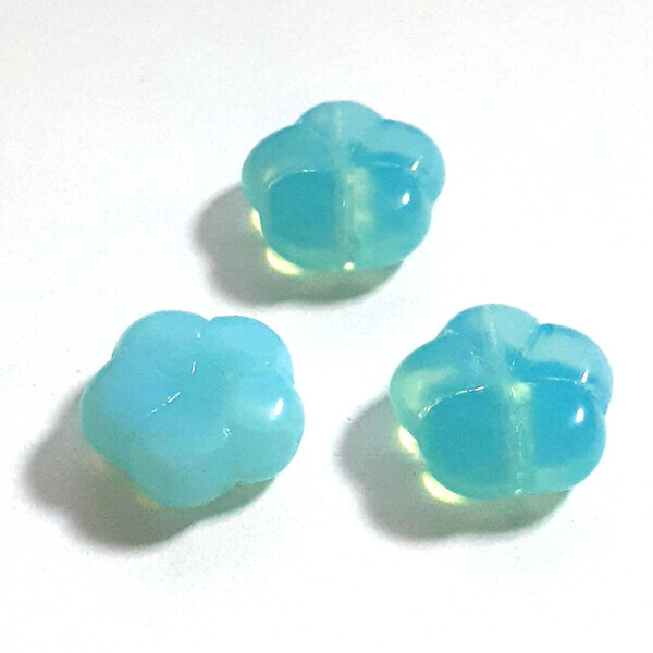 ウランビーズ372 ブルー フラワー（3個入り） - Latief