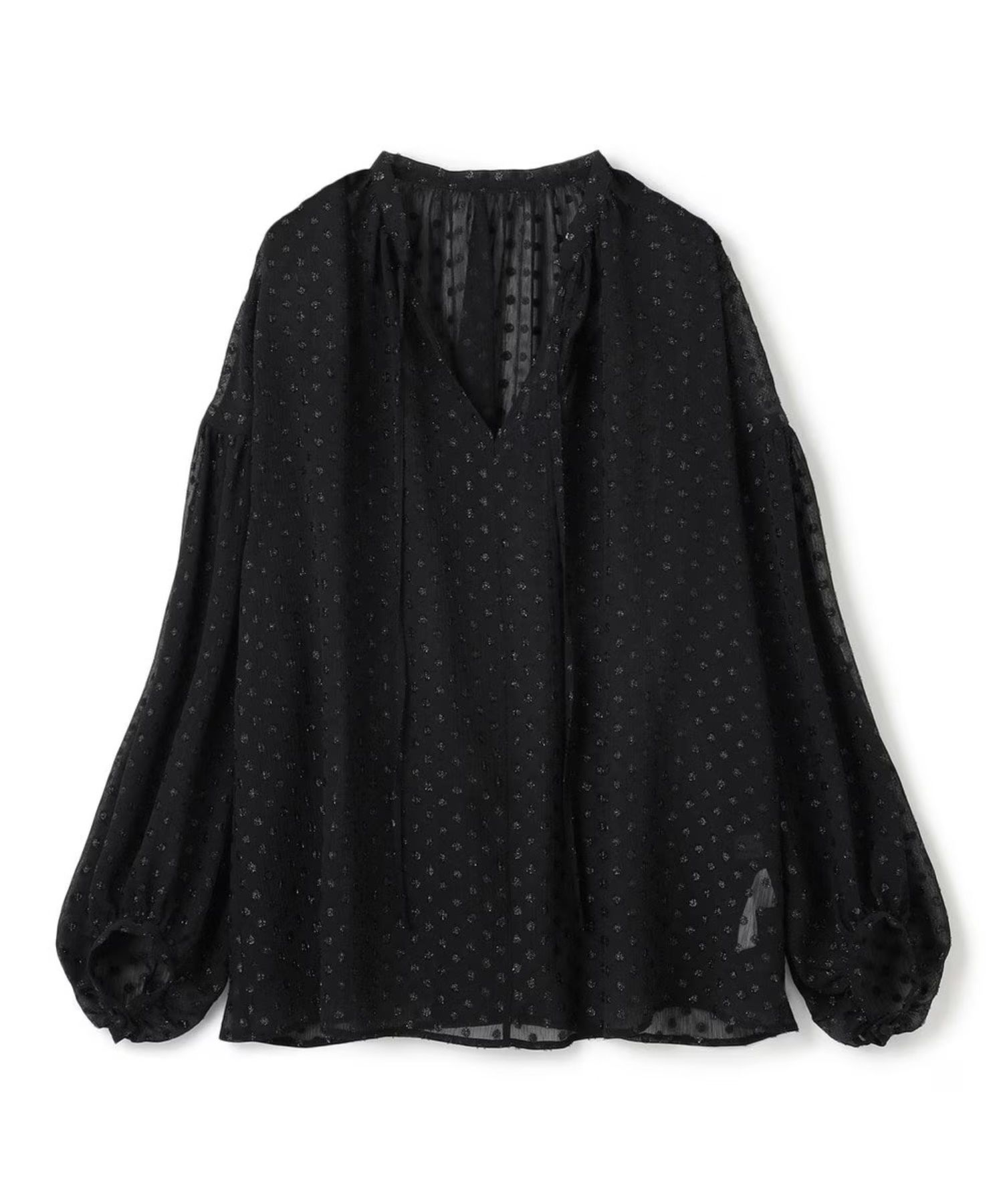 uncrave - シアードットジャガード ブラウス(ブラック) / ポリエステル
