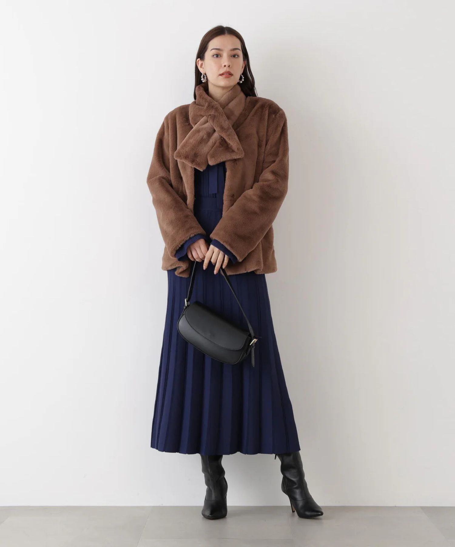 PINKY&DIANNE - ティペット付きフォーファーコート(キャメル