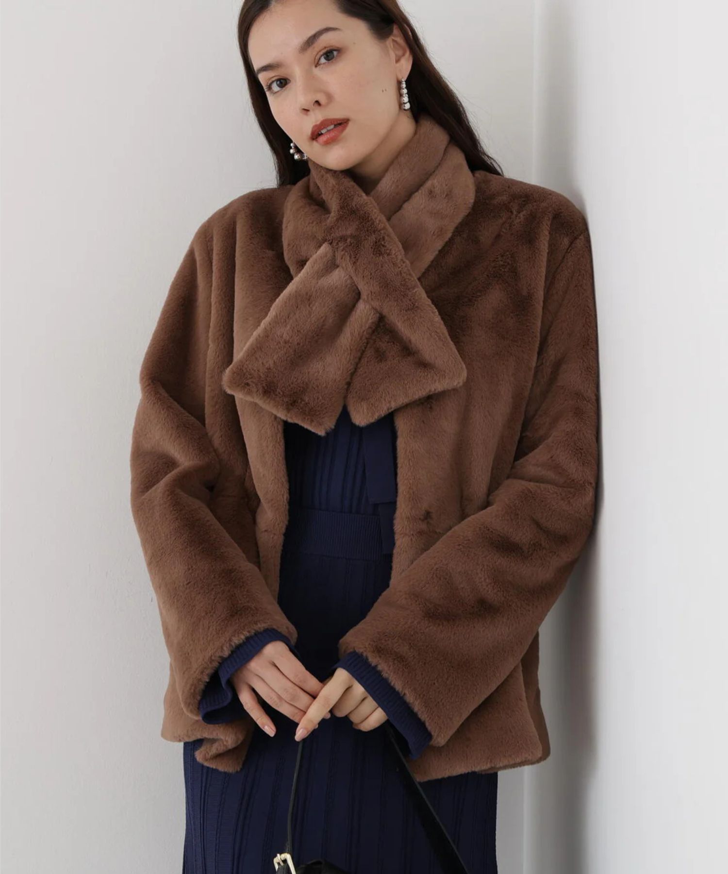 PINKY&DIANNE - ティペット付きフォーファーコート(キャメル