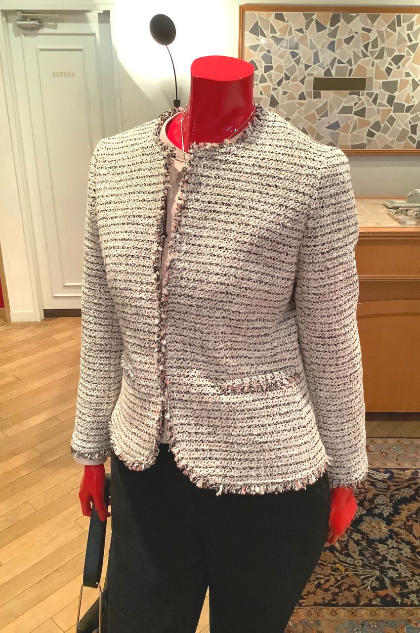 Theory - Preston Tweed Feminine Slim JKT / ツィードノーカラー