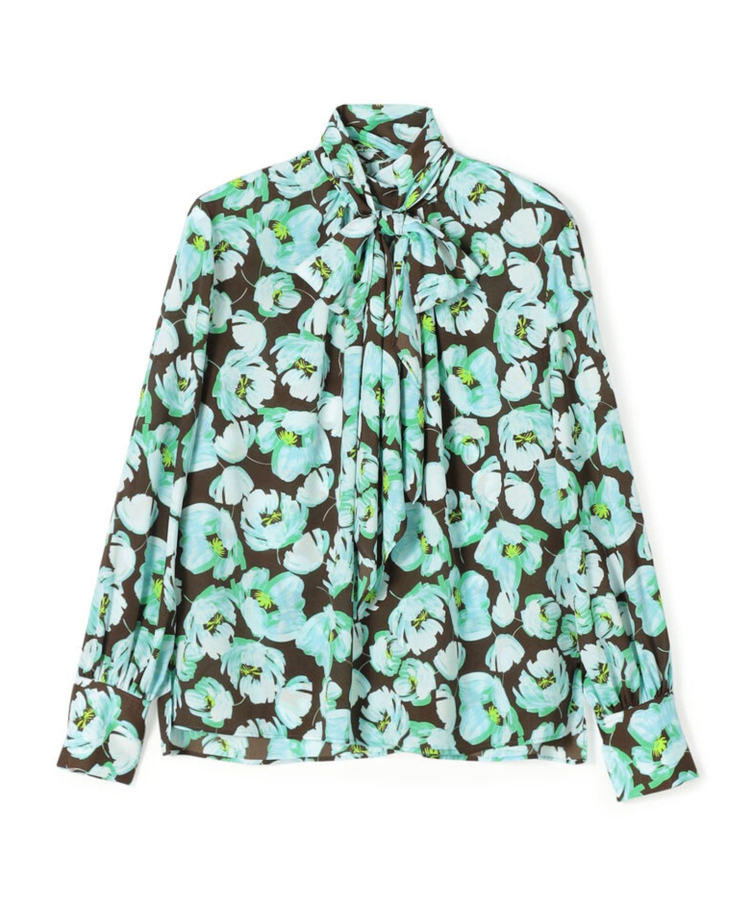 TOMORROWLAND - フェザリーフラワープリント ボウタイブラウス