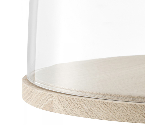 LSA】IVALO ガラスドーム 22cm ガラス製 木 ケーキドーム レザー Ivalo