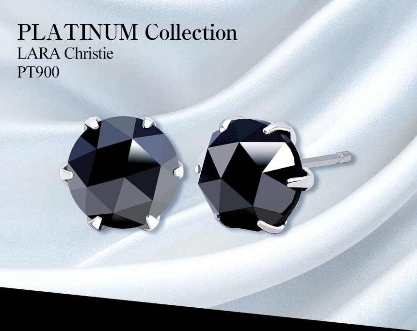 ピアス 両耳 ブラックダイヤモンド 計 2ct ローズカット 6本爪