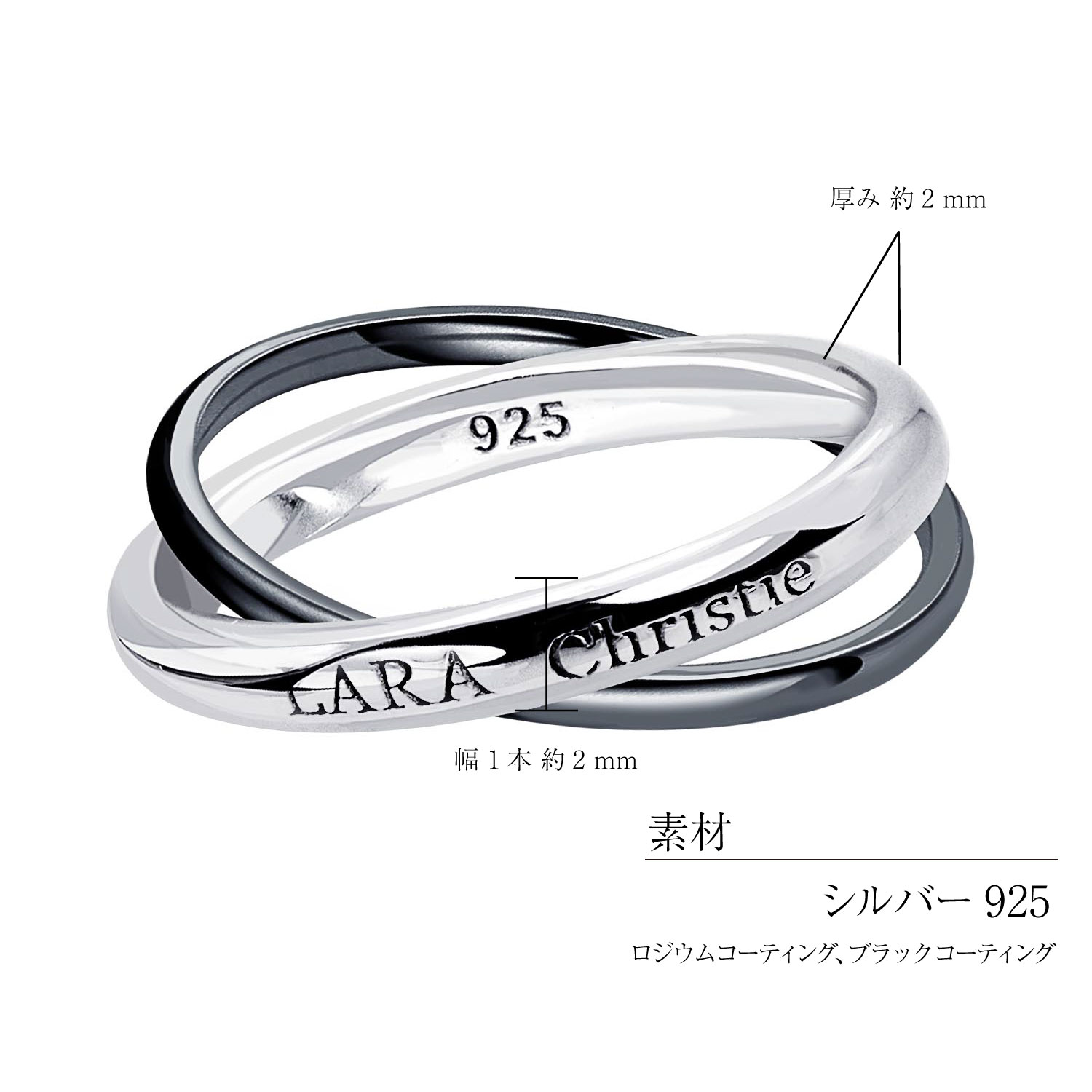 リング 指輪 メンズ シルバー925 ロンド r3871-b