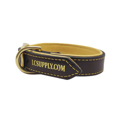 LCS Latigo Leather Dog Collar with Deer Hide Lining | USA Made