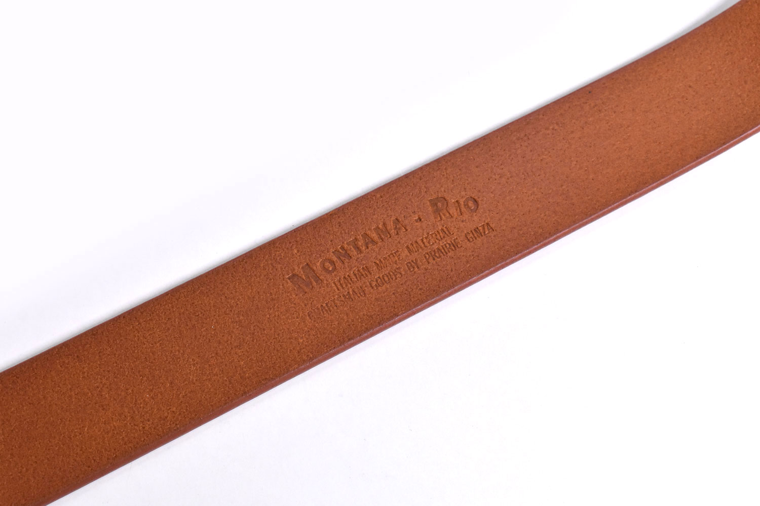 伊モンタナ社レザー 一枚革メンズベルト 35mm幅 ピン式 「プレリー