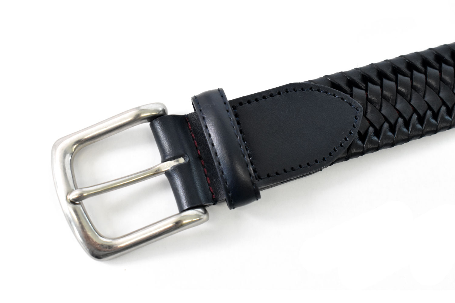 イタリアンレザーストレッチメッシュ メンズベルト「プレリーギンザ