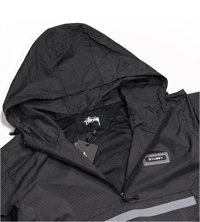 ステューシー) STUSSY CONTRAST RIPSTOP ANORAK (JACKET)(115403-BK