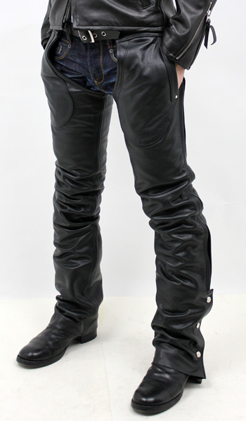 ポケット付きレザーチャップス（牛革）タイトフィット｜革製品専門店