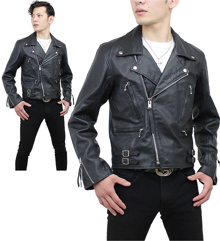 特価品】メッシュダブルライダース ヨーロッパタイプ（水牛革）XS~7L