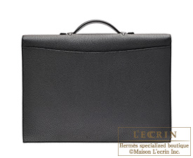 エルメス サックアデペッシュ38 ブラック トゴ シルバー金具