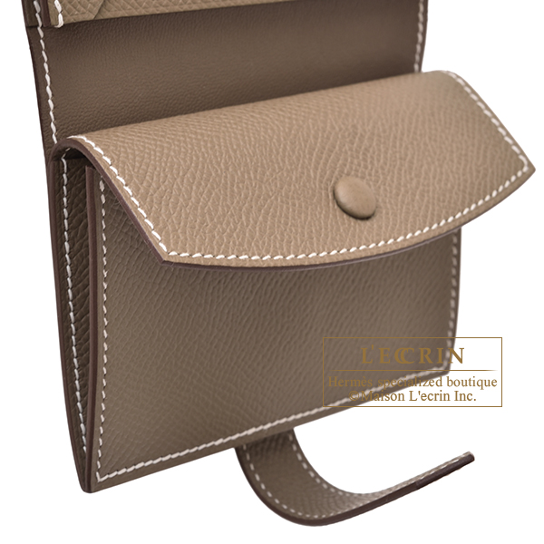 エルメス ベアンミニ エトゥープ ヴォーエプソン シルバー金具