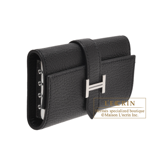 エルメス ベアンキーケース/4連 ブラック シェブルミゾル シルバー金具