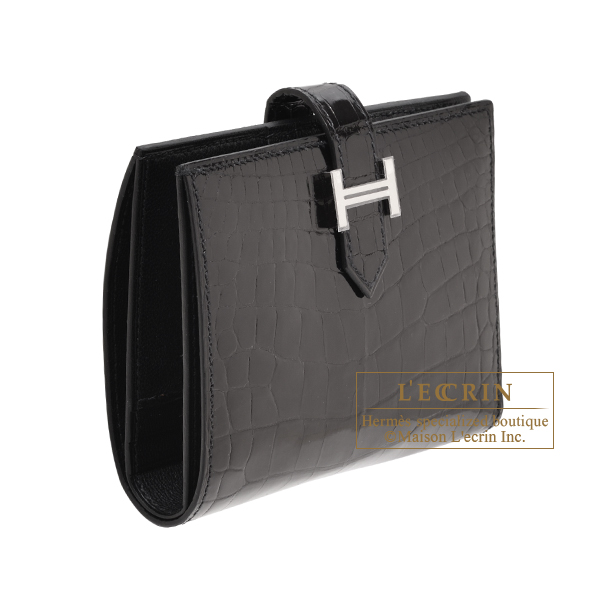 エルメス ベアンコンパクト ブラック クロコダイル アリゲーター