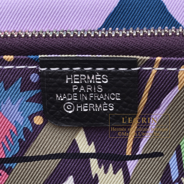 エルメス アザップ シルクイン ロング ブラック/ カシス ヴォー