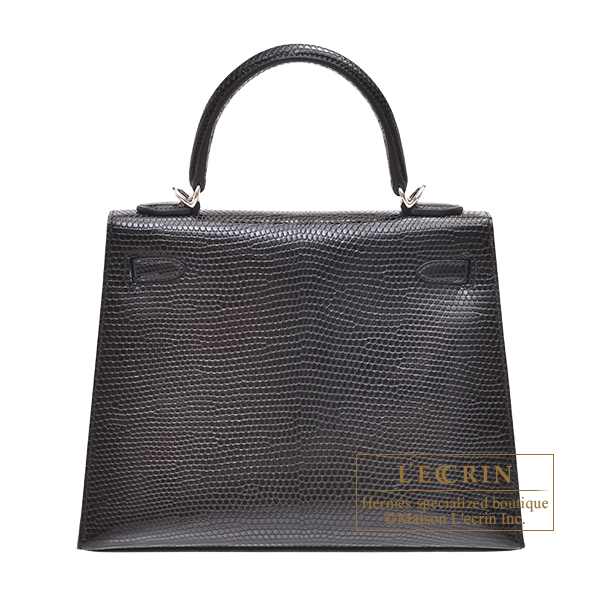 エルメス ケリー25/外縫い ブラック リザード シルバー金具 | エルメス