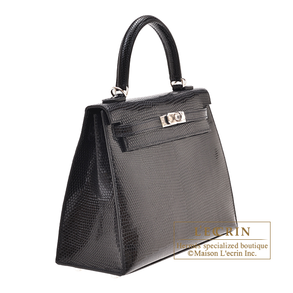 エルメス ケリー25/外縫い ブラック リザード シルバー金具 | エルメス