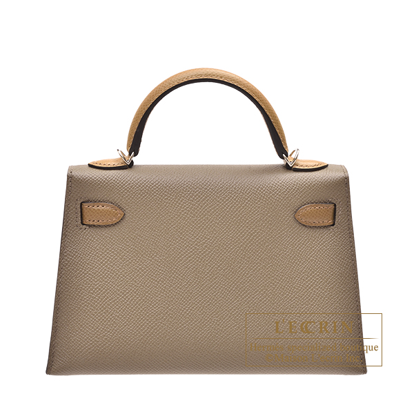 エルメス ケリーミニトリコロール/外縫い エトゥープ/アルザン