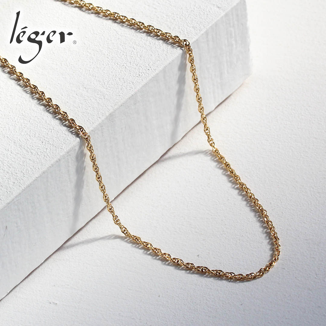 純チタン ネックレス チェーン IPゴールド 40cm スクリュー 2.4mm幅