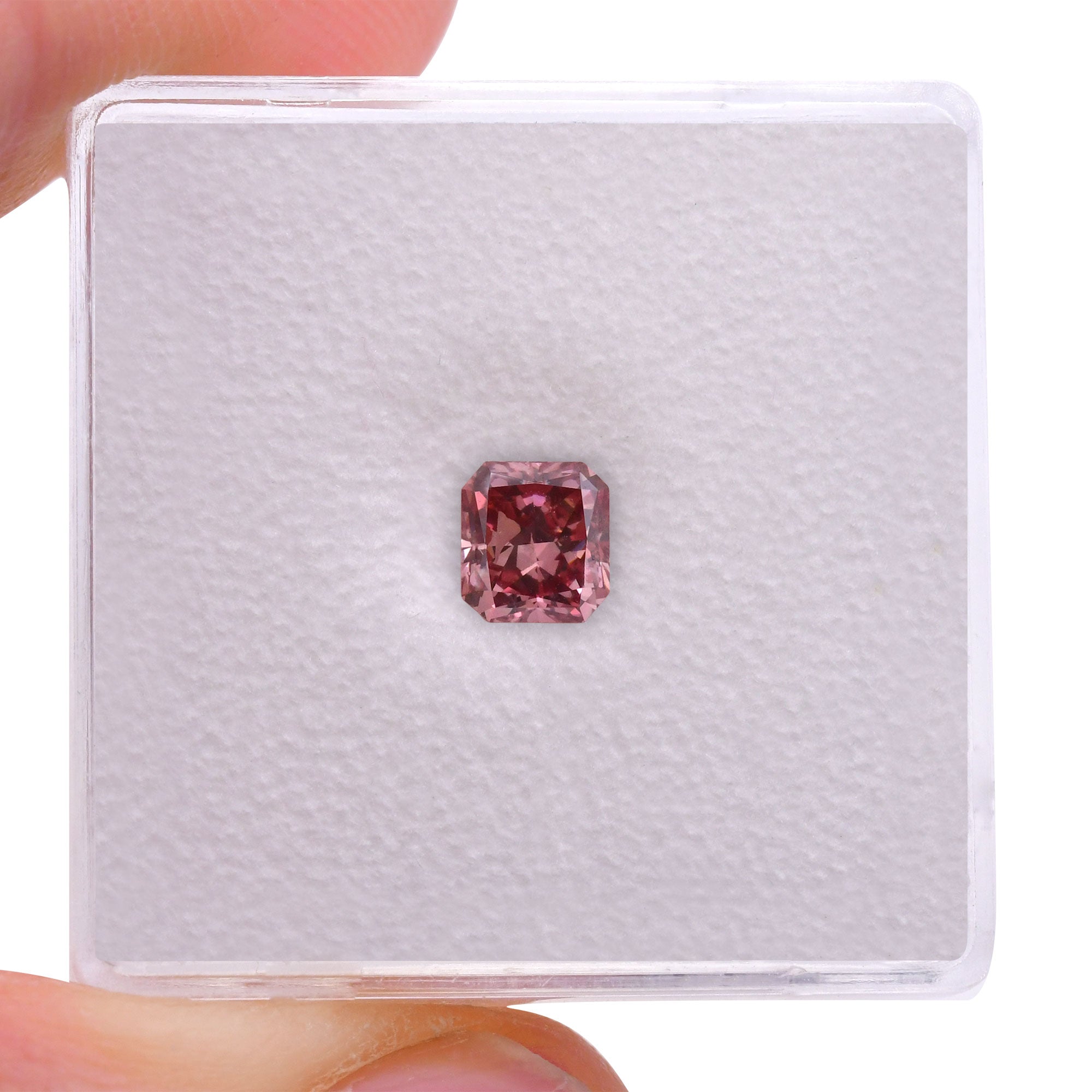 0.64 Carat Fancy Deep Orangy Pink Radiant Argyle Diamond I1 GIA