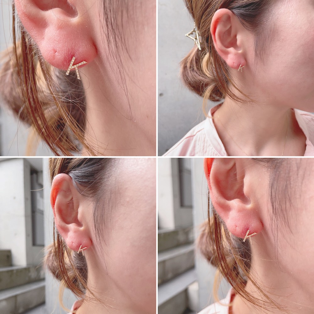 レデッサンドゥデュー 991 ピタキラ イニシャル ダイヤモンド スタッド