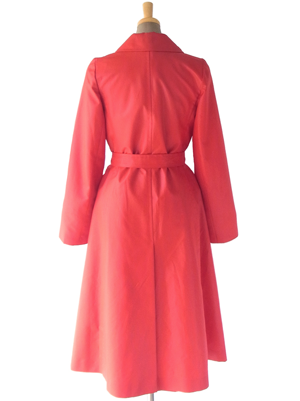 送料無料】70年代フランス製 艶のあるレッド X 共布ベルト付き