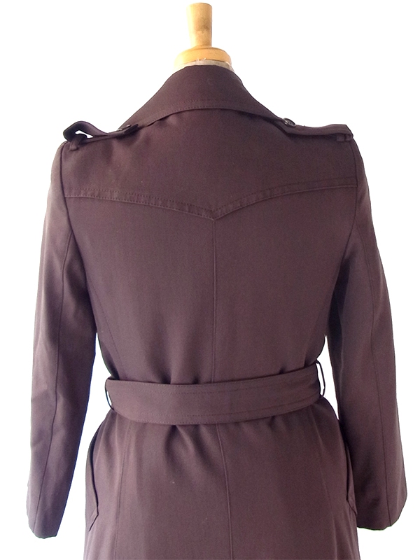 送料無料】ダークブラウン X 共布ベルト付き トレンチコート 24NS002