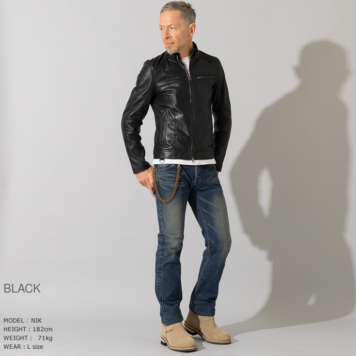 Liugoo Leathers 本革 メッシュレザー シングルライダースジャケット