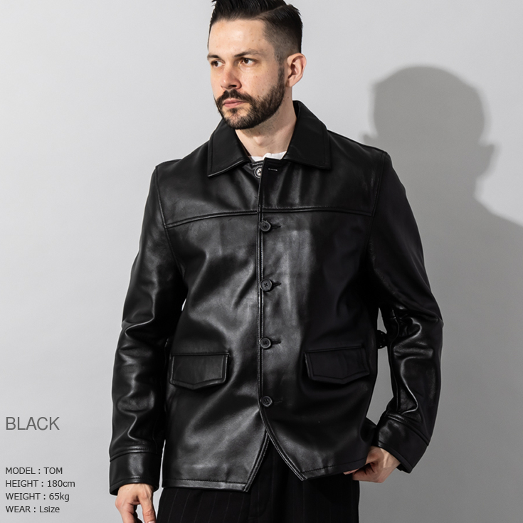 Liugoo Leathers 本革 カーコート メンズ リューグーレザーズ COT06C