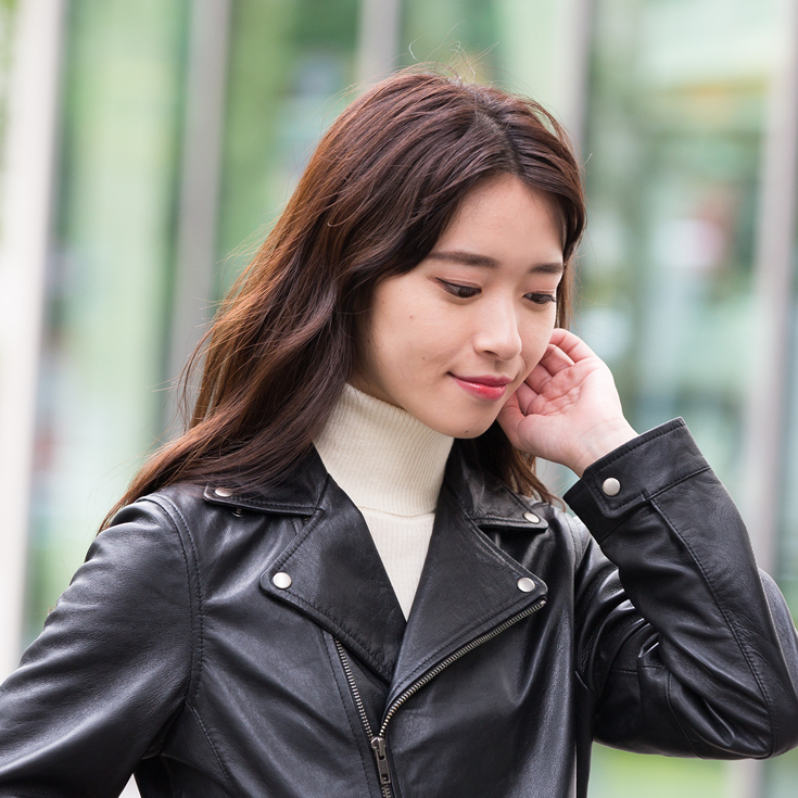 LIUGOO ZERO WASTE 本革 ダブルライダースジャケット レディース