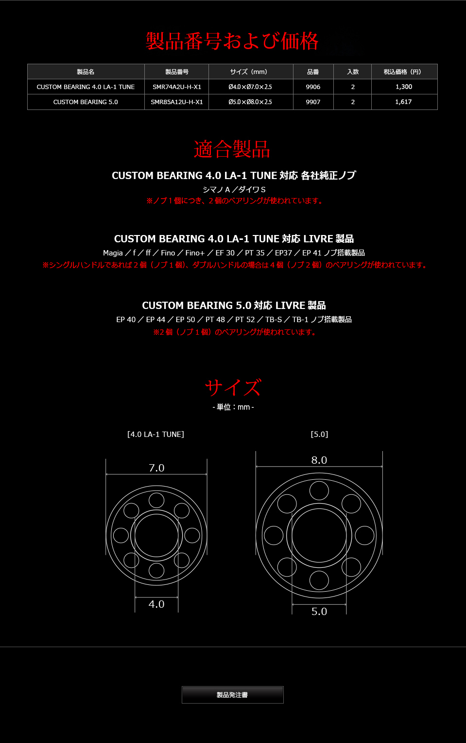 カスタムベアリング｜ベイトリール｜カスタムリールハンドル / ノブ