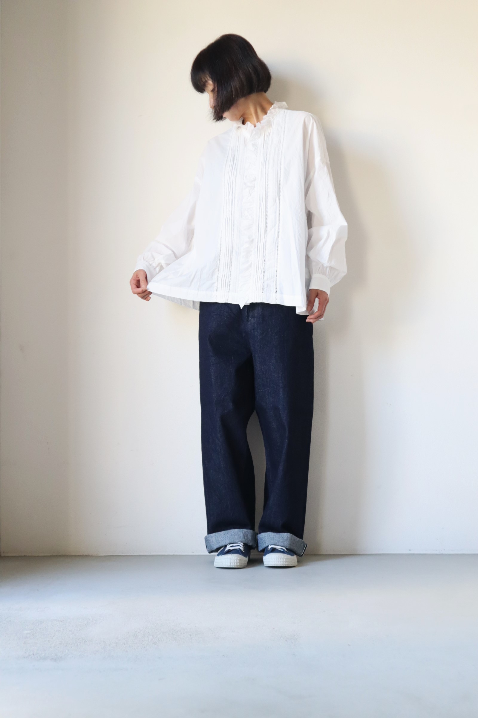 TOUJOURS公式通販 トゥジュ―正規取扱店 TOUJOURS/Lace Pin Tuck Ruffle