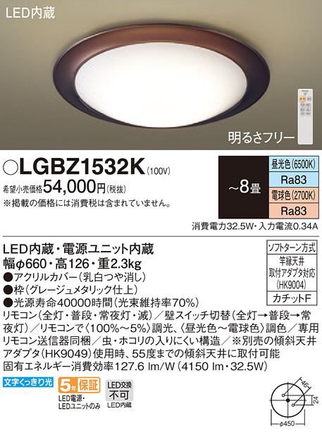 Panasonic シーリングライト LGBZ1532K | 商品紹介 | 照明器具の通信