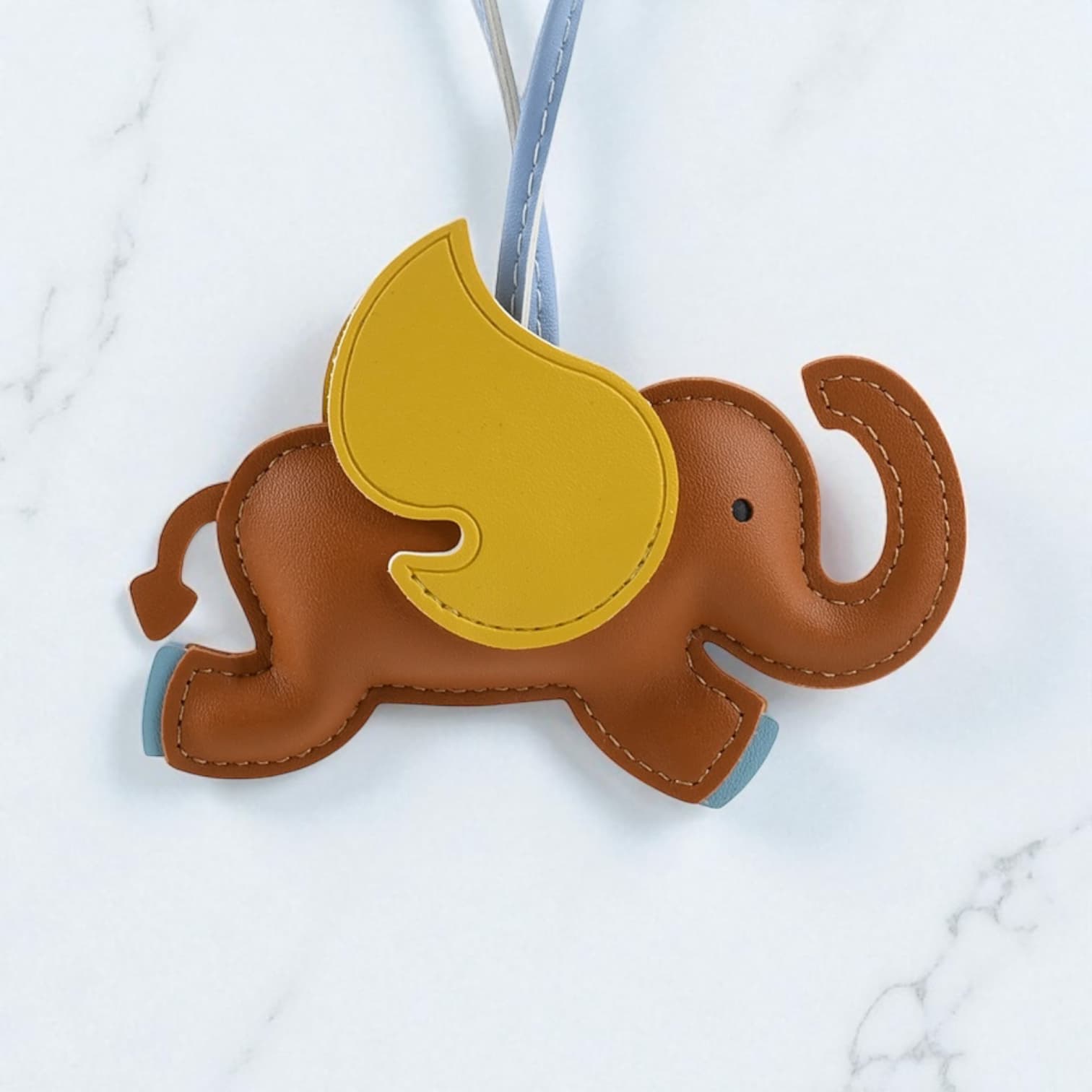 14色展開】ゾウモチーフバッグチャーム／ギフトに最適な軽量PUアクセ