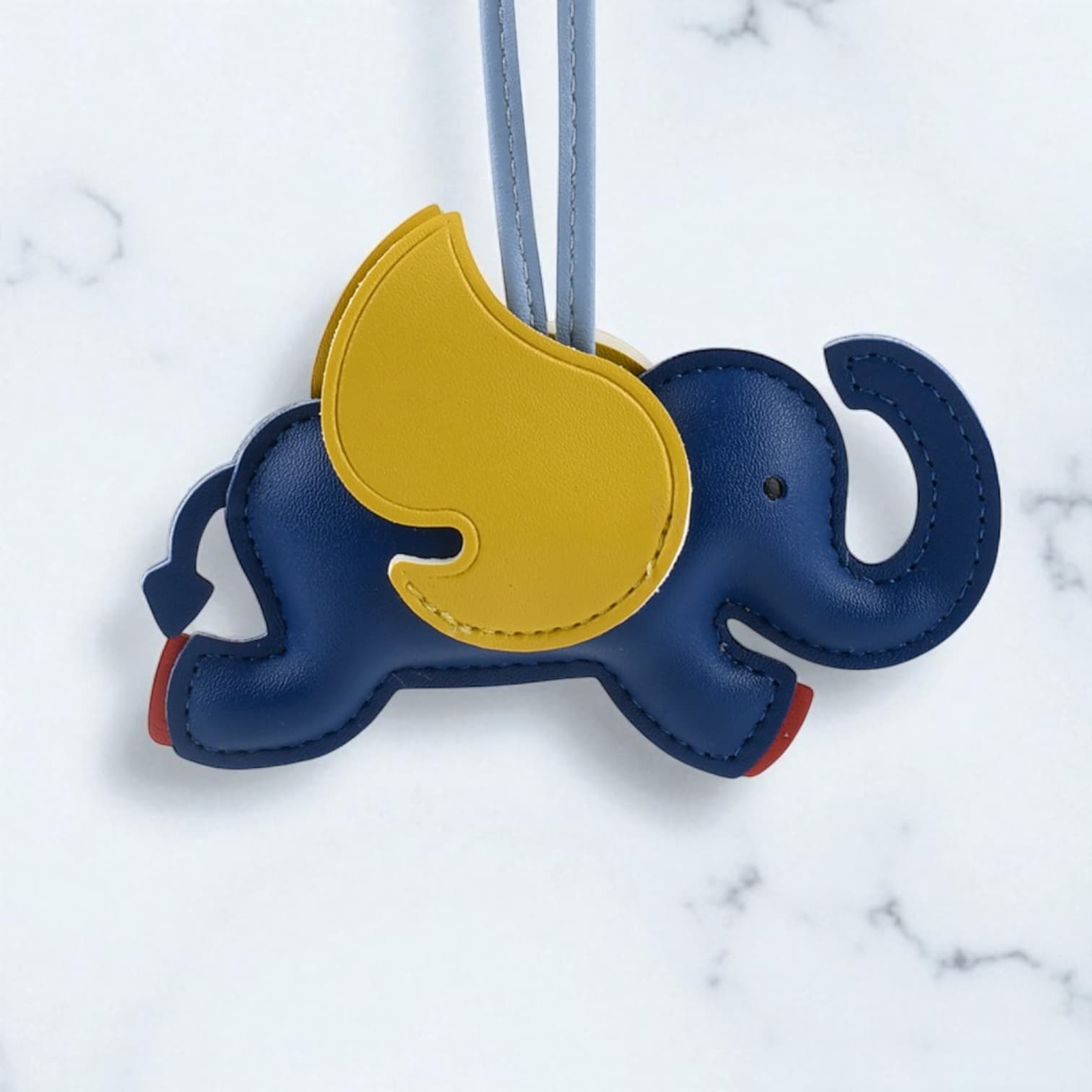 14色展開】ゾウモチーフバッグチャーム／ギフトに最適な軽量PUアクセ