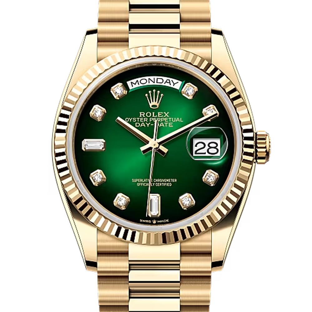 Rolex Day-Date 36 Yellow Gold Myriad Diamond Watch 18238 - 36mm