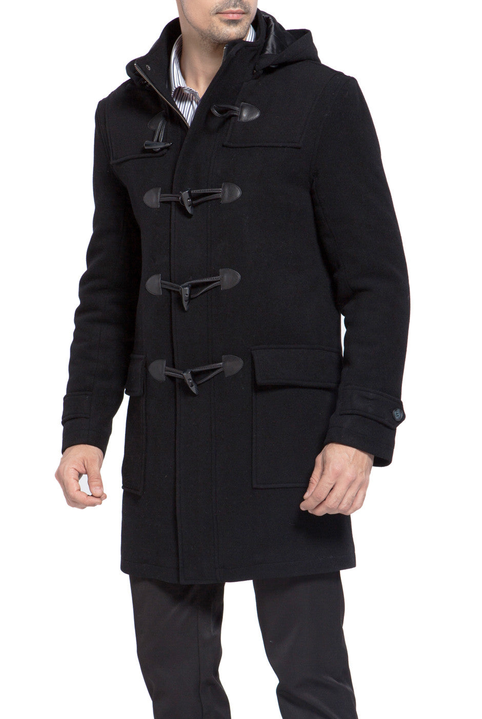 BGSD Men Benjamin Wool Blend Classic Duffle Coat – Luxury Lane