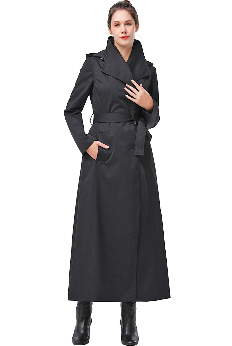 BGSD Women Jessica Waterproof Hooded Long Trench Coat – Luxury Lane