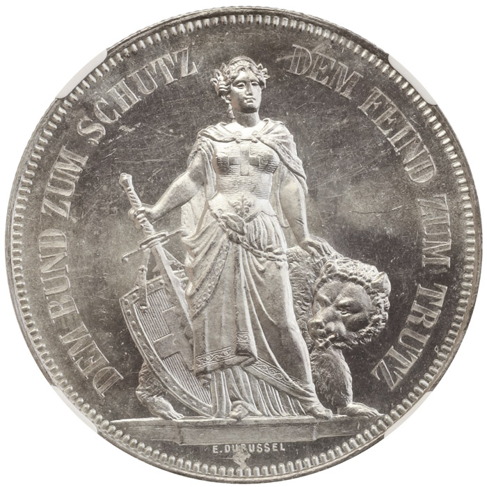 スイス 1885年銘 5フラン 記念 銀貨 ベルン 射撃祭シリーズ レア発行