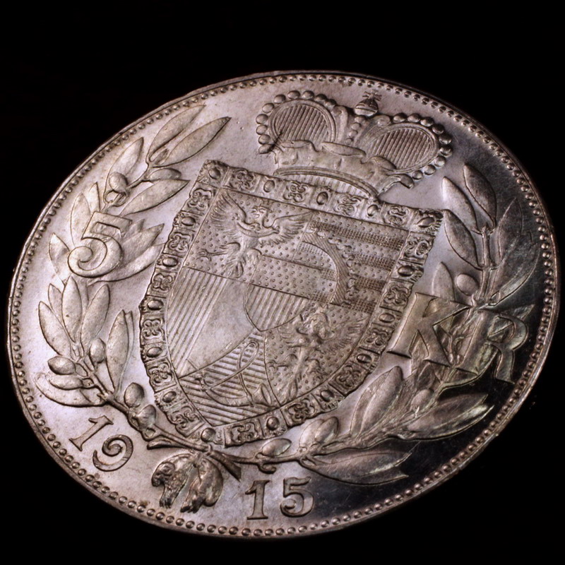 ドイツ リヒテンシュタイン 1915年銘 5クローネ 大型 銀貨