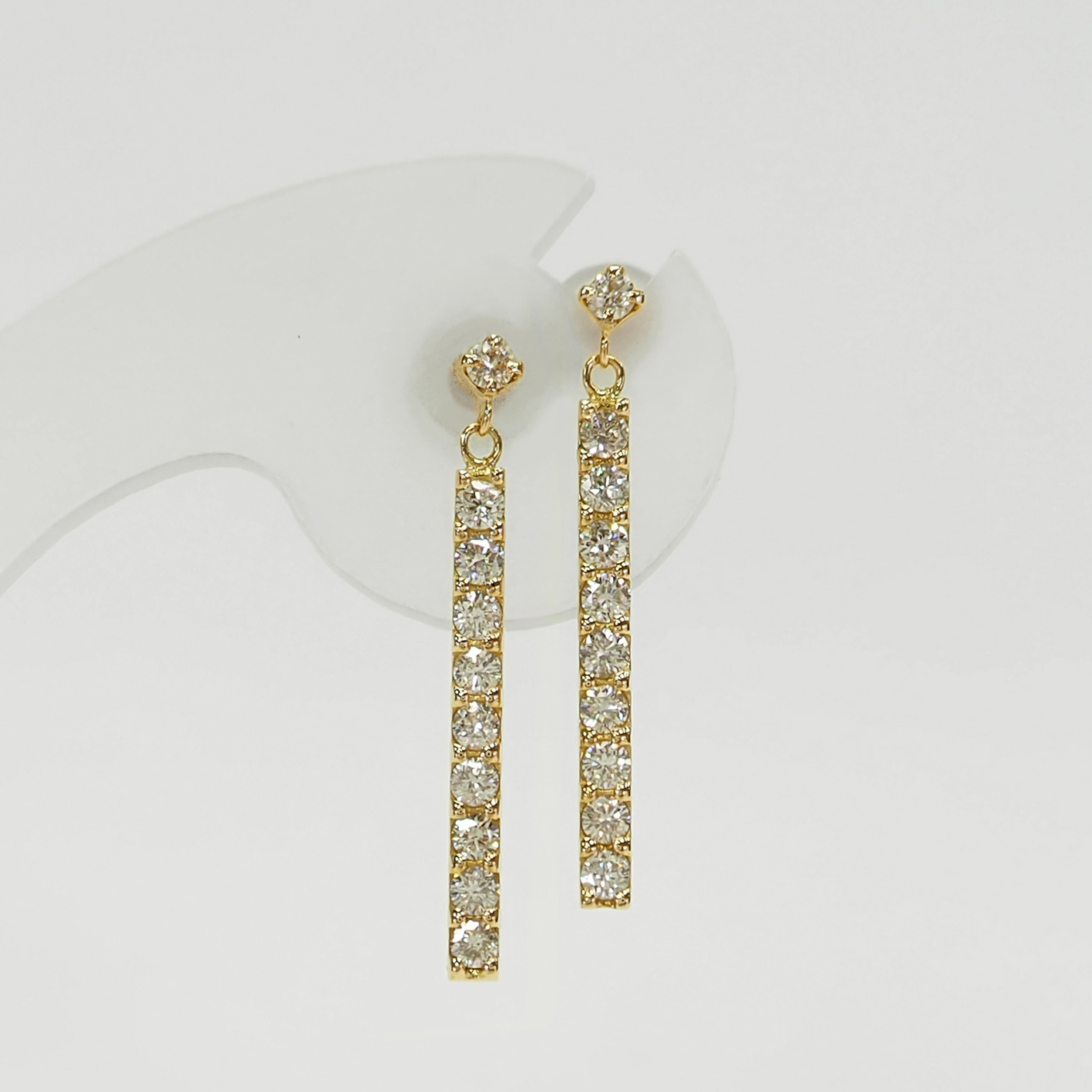 K18ダイアモンド スティックバーピアス 0.50ct 静岡県三島市